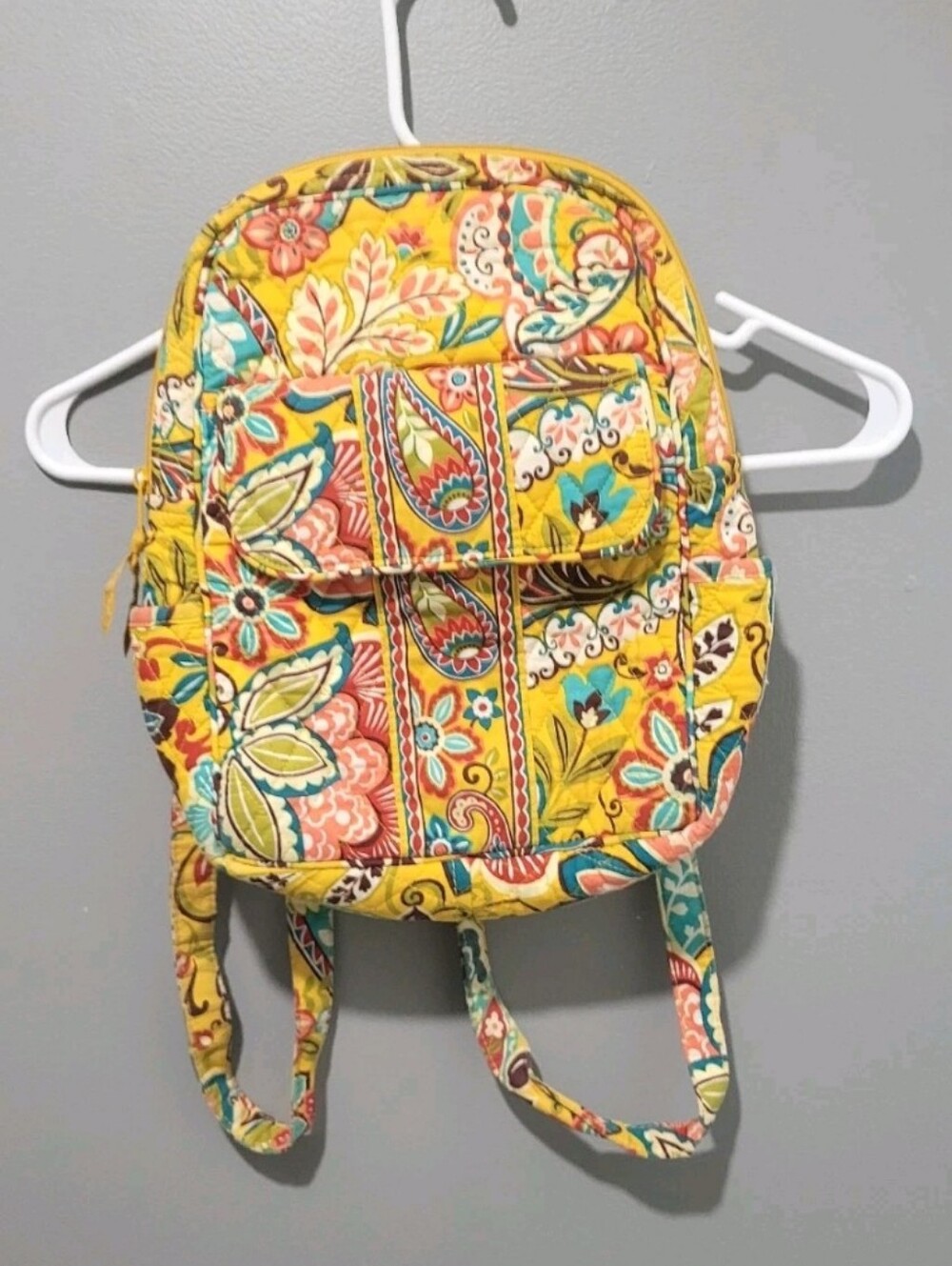 VERA BRADLEY Yellow Floral Mini Quilted Backpack